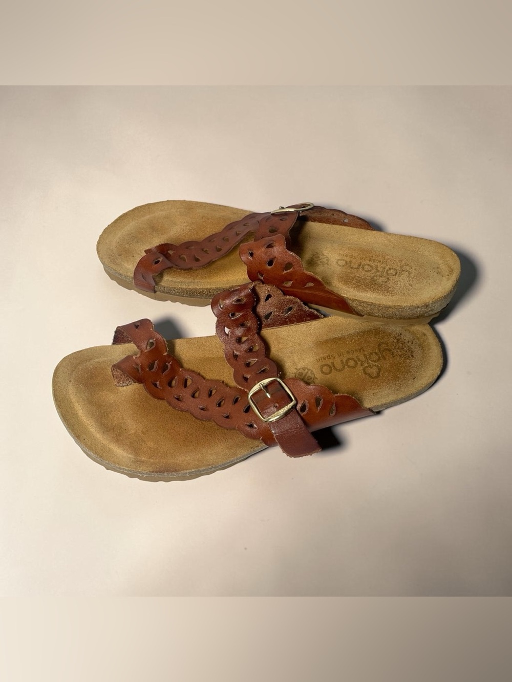 Yokono Women’s Brown Slip On Sandals Made In Spain Size 8